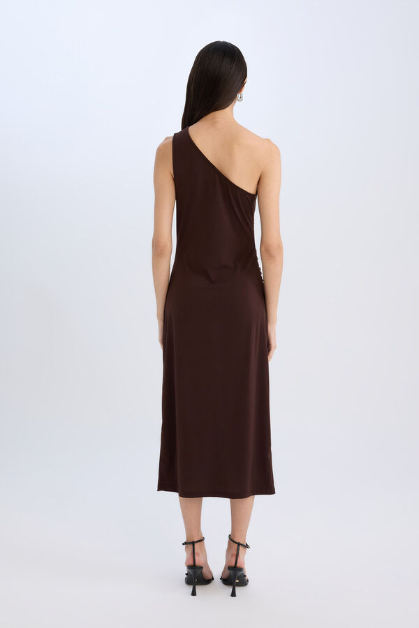 DeFacto Vestido midi ajustado tostado