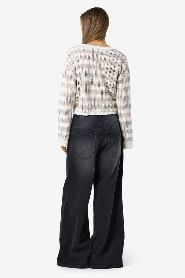 Noisy May Jersey de punto fino de manga larga gris