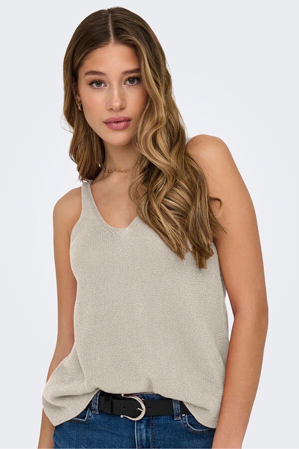 JDY Top de al&ccedil;as em malha branco