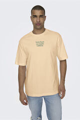 Only & Sons Camisola de manga curta texto rosa