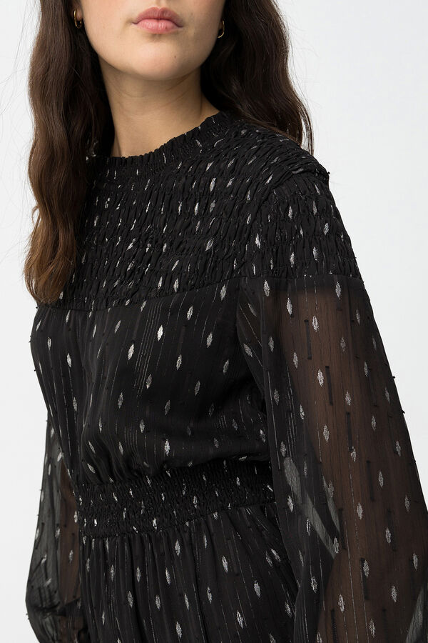 Tiffosi Blusa Semitransparente Drapeada preto