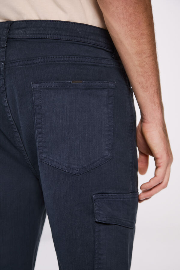 Springfield Pantal&oacute;n cargo lavado slim fit azul