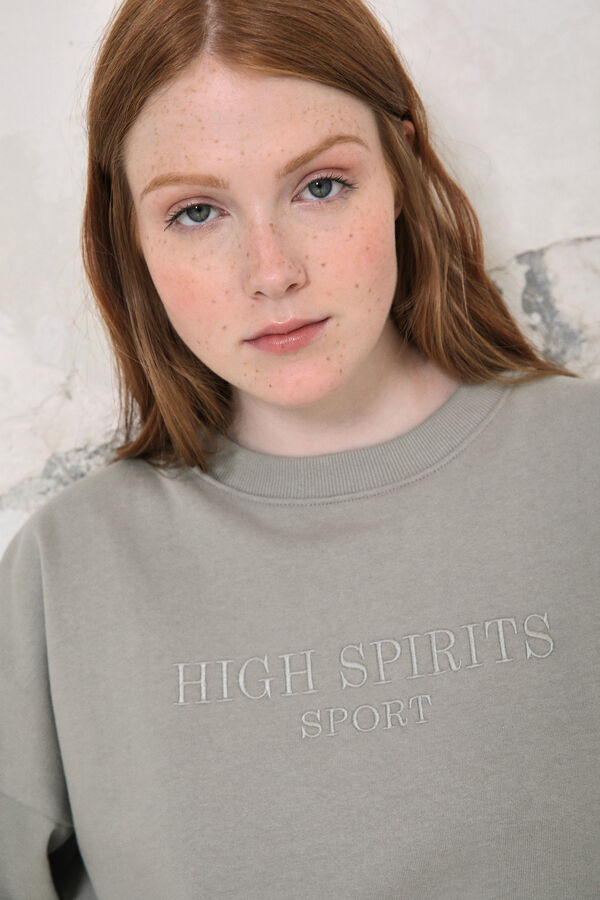 Springfield Sweatshirt cropped "High Spirits Sport" castanho