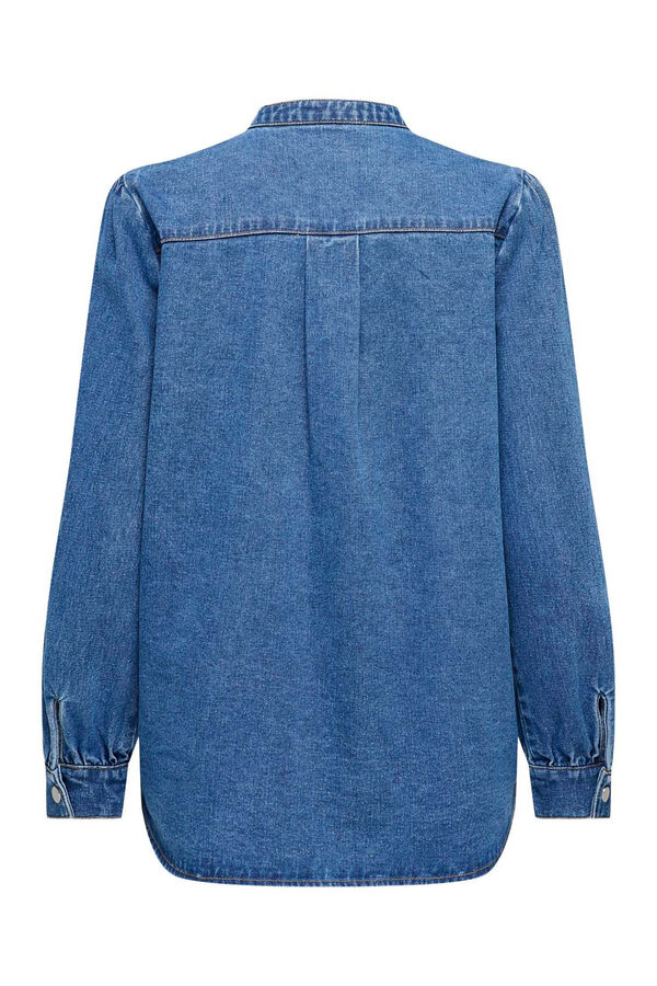 Only Camisa vaquera con cuello mao azul
