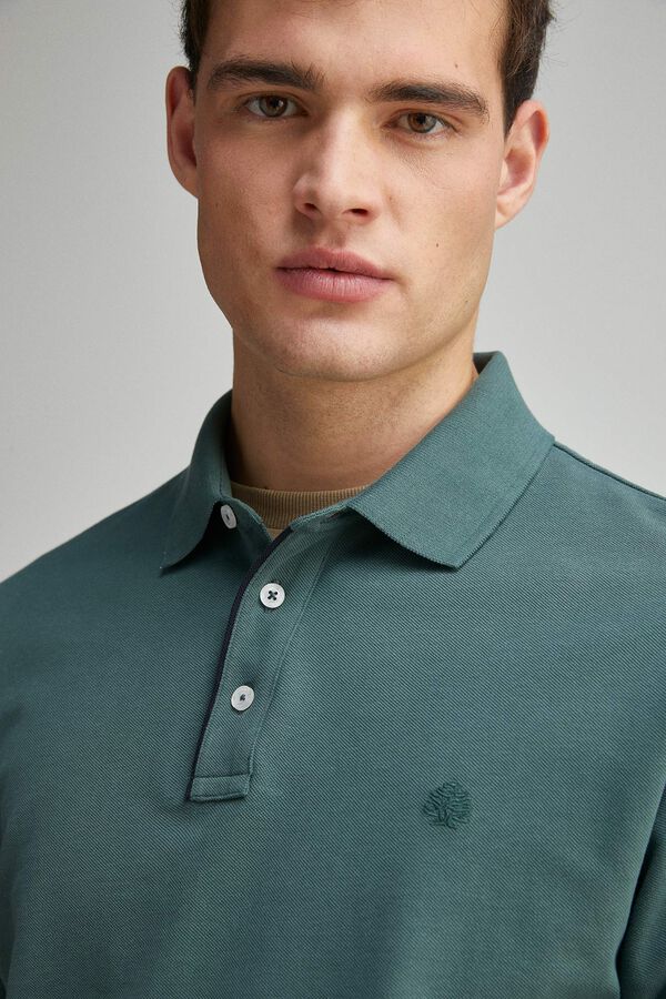 Springfield Polo piqué contrastante com carcela slim fit verde
