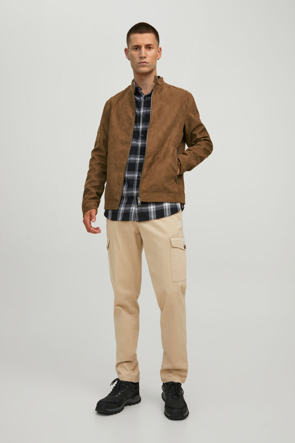 Jack & Jones Chaqueta efecto piel resistente al agua tostado