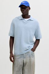 Jack & Jones Polo em malha relaxed fit em algod&atilde;o azul