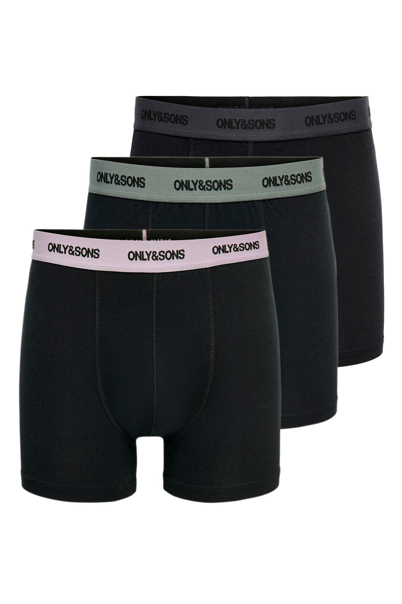 Only & Sons Pack 3 boxers b&aacute;sicos algod&oacute;n