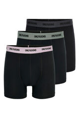 Only & Sons Pack 3 boxers b&aacute;sicos algod&oacute;n negro
