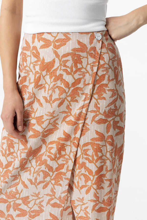 Tiffosi Saia midi estampado efeito enrugado rosa