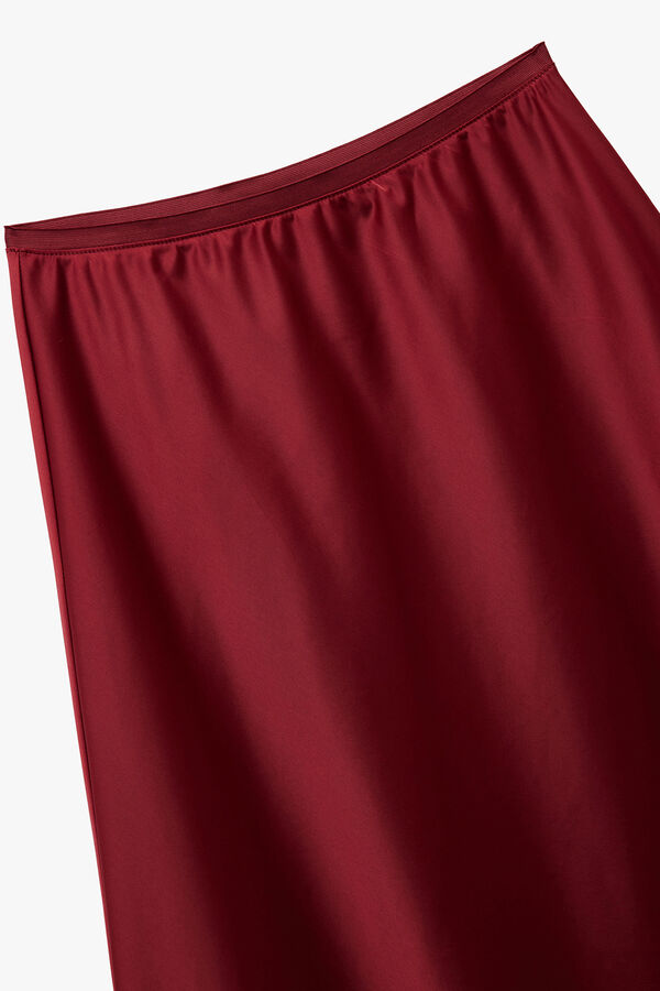 Koton Saia midi de saia regular com cintura padr&atilde;o vermelho