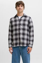JJ REBEL Camisa xadrez regular fit cinzento