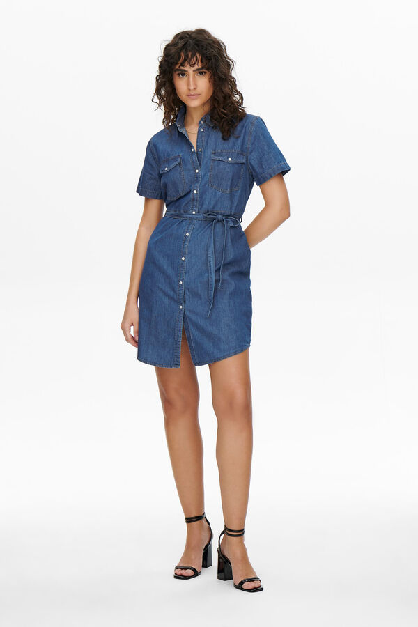 JDY Vestido corto denim azul