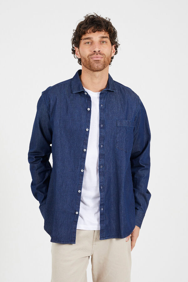 Brave Soul Camisa de manga comprida azul