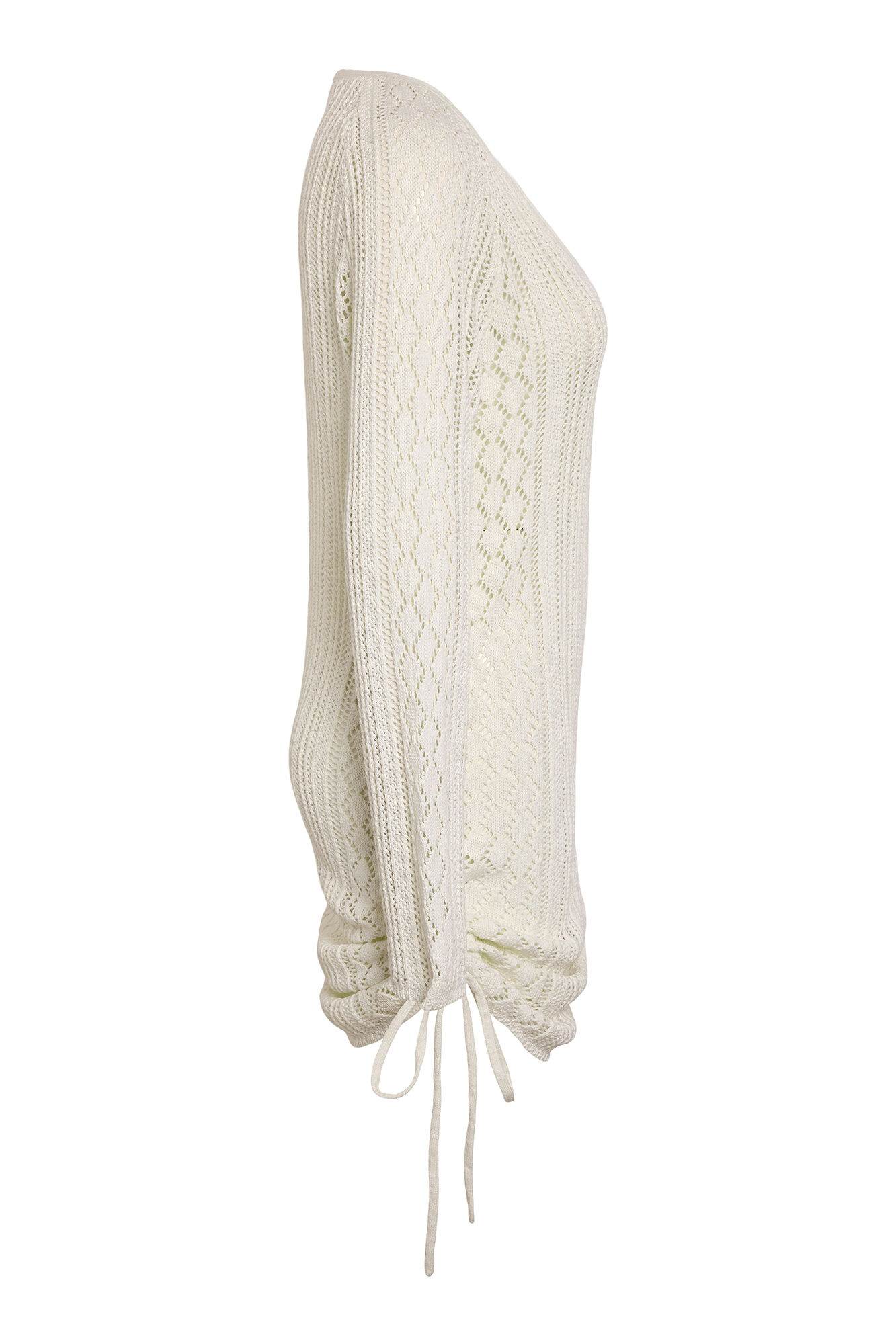 Noisy May Vestido vazado de manga comprida com gola em bico e la&ccedil;ada lateral.