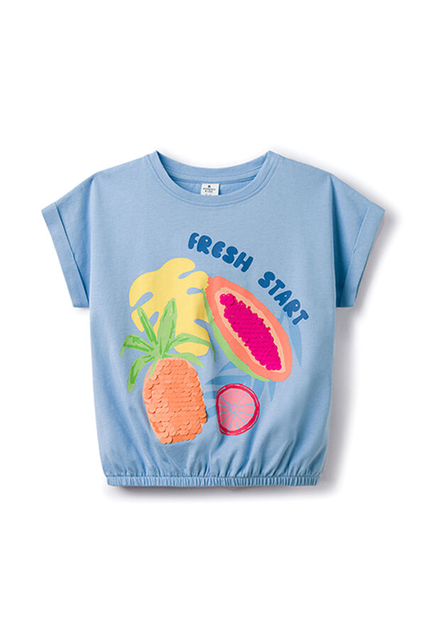 Springfield Kids Camiseta lentejuelas ni&ntilde;a kaki