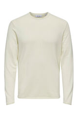 Only & Sons Camiseta de manga larga y cuello redondo blanco