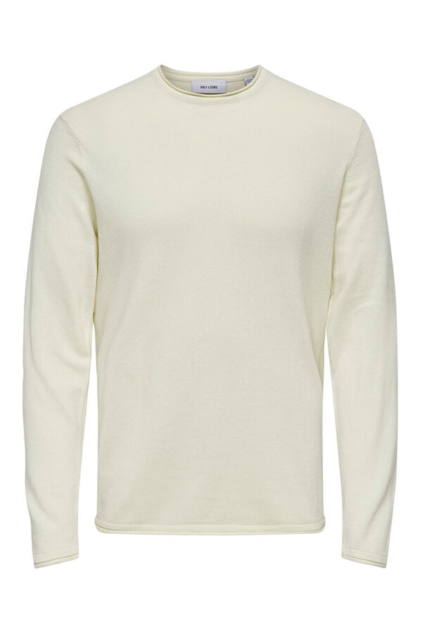 Only & Sons Camiseta de manga larga y cuello redondo blanco