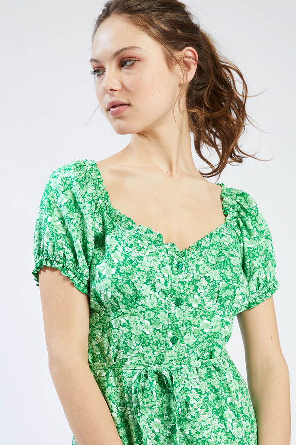 Pimkie Vestido corto con botones estampado