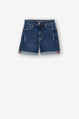 Tiffosi Bermuda Mom Fit de Tiro Alto Ripped azul