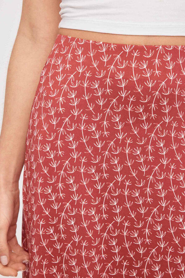 Inside Falda Midi Con Estampado rojo