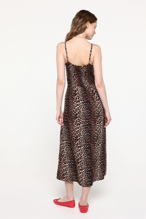 Pieces Vestido comprido estampado preto