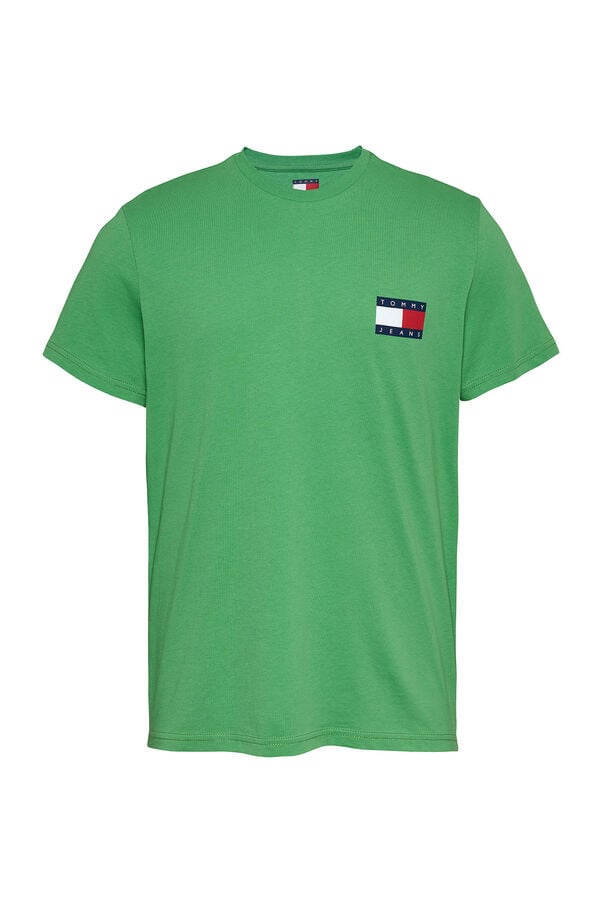 Tommy Jeans Camiseta justa de manga curta verde