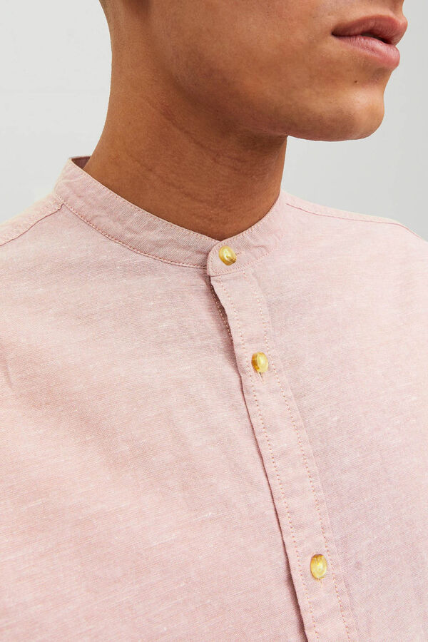 Jack & Jones Camisa lino manga larga gris