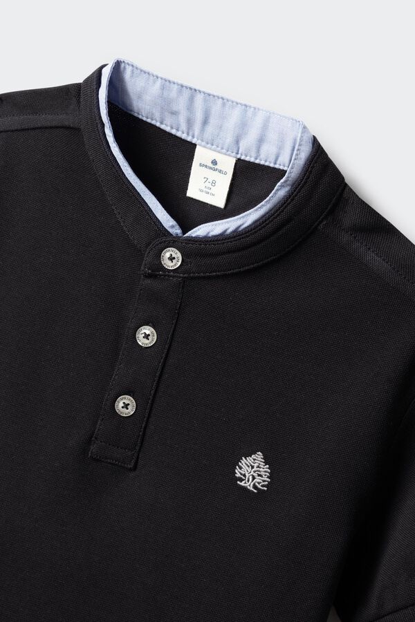Springfield Kids Polo mao chambray ni&ntilde;o negro
