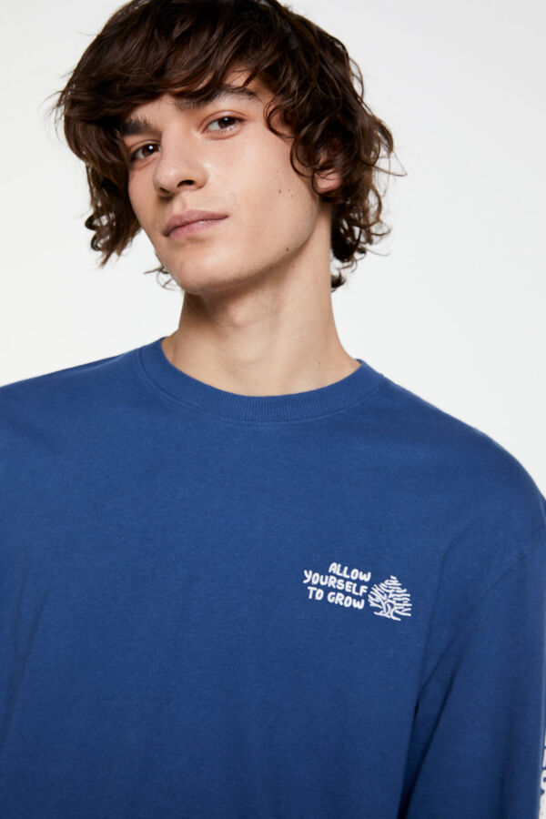 Springfield Camiseta manga larga logo azul medio