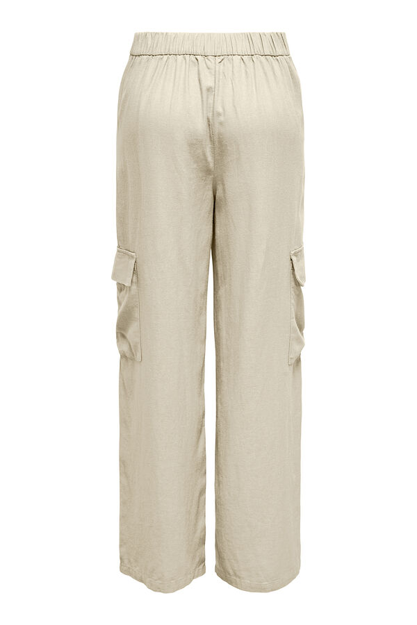 JDY Cal&ccedil;as cargo linho cinzento