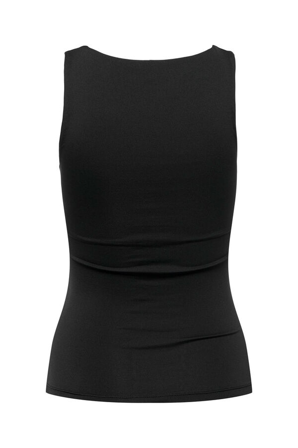 Only Camiseta cuello cuadrado negro