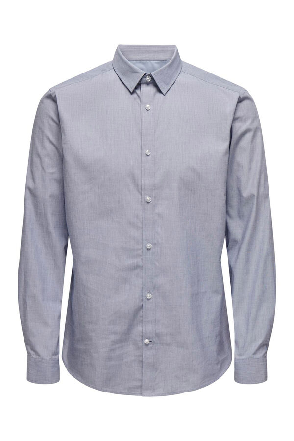 Only & Sons Camisa de hombre slim fit azul