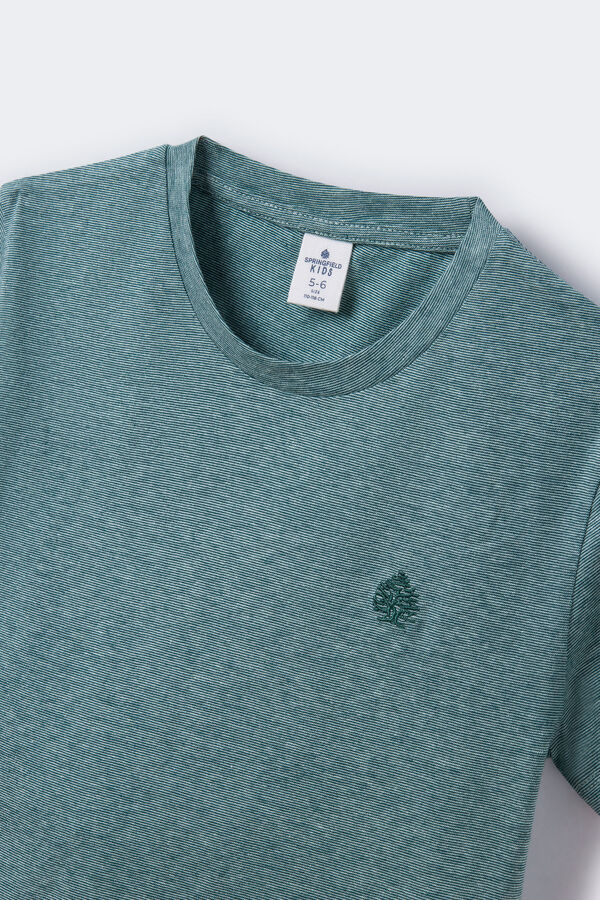 Springfield Kids Camiseta rayas finas ni&ntilde;o verde