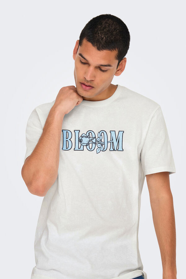 Only & Sons Camiseta masculina de manga curta com regular fit  branco