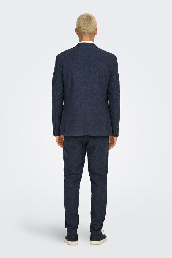 Only & Sons Blazer de lino azul