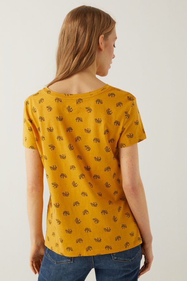 Springfield Camiseta estampada algodón orgánico amarillo