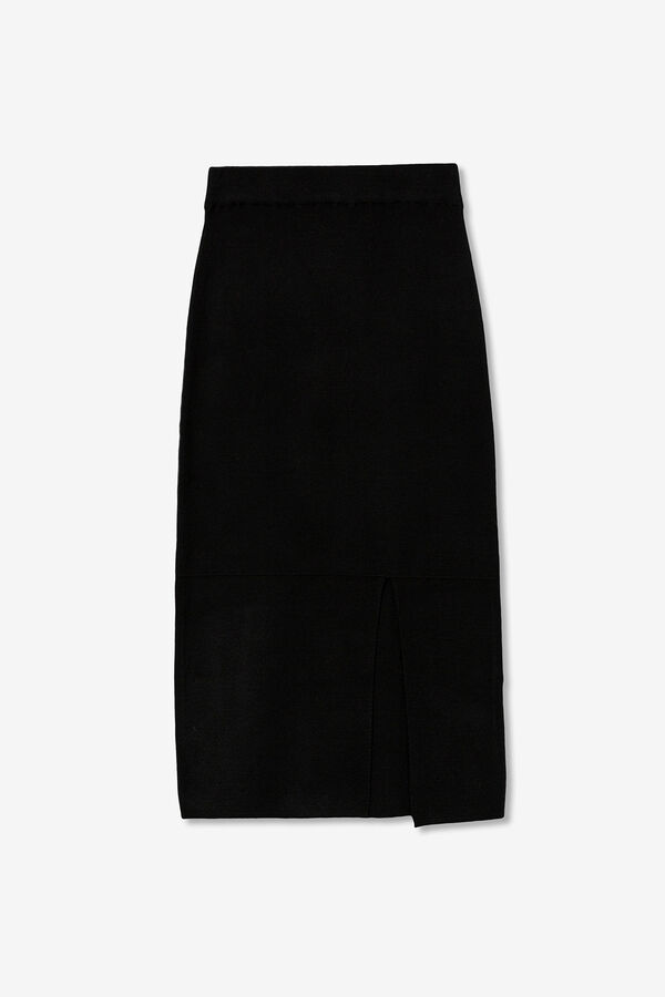 Tiffosi Falda midi de punto negro