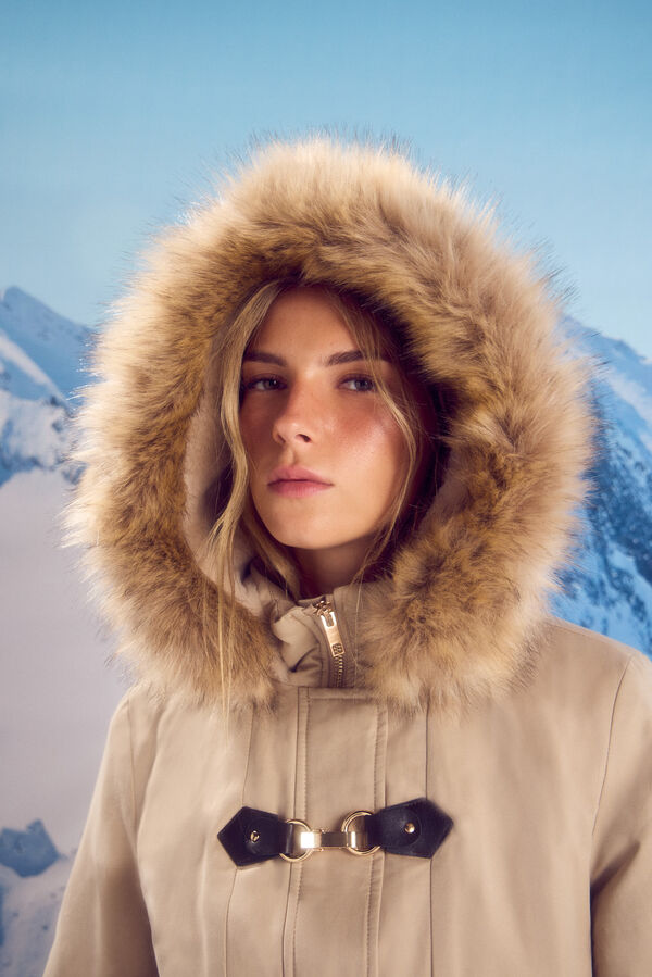 Springfield Parka hidrorrepelente Sorona Aura com fecho de metal cru