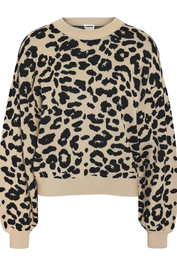 Noisy May Camisola em malha de jacquard cru