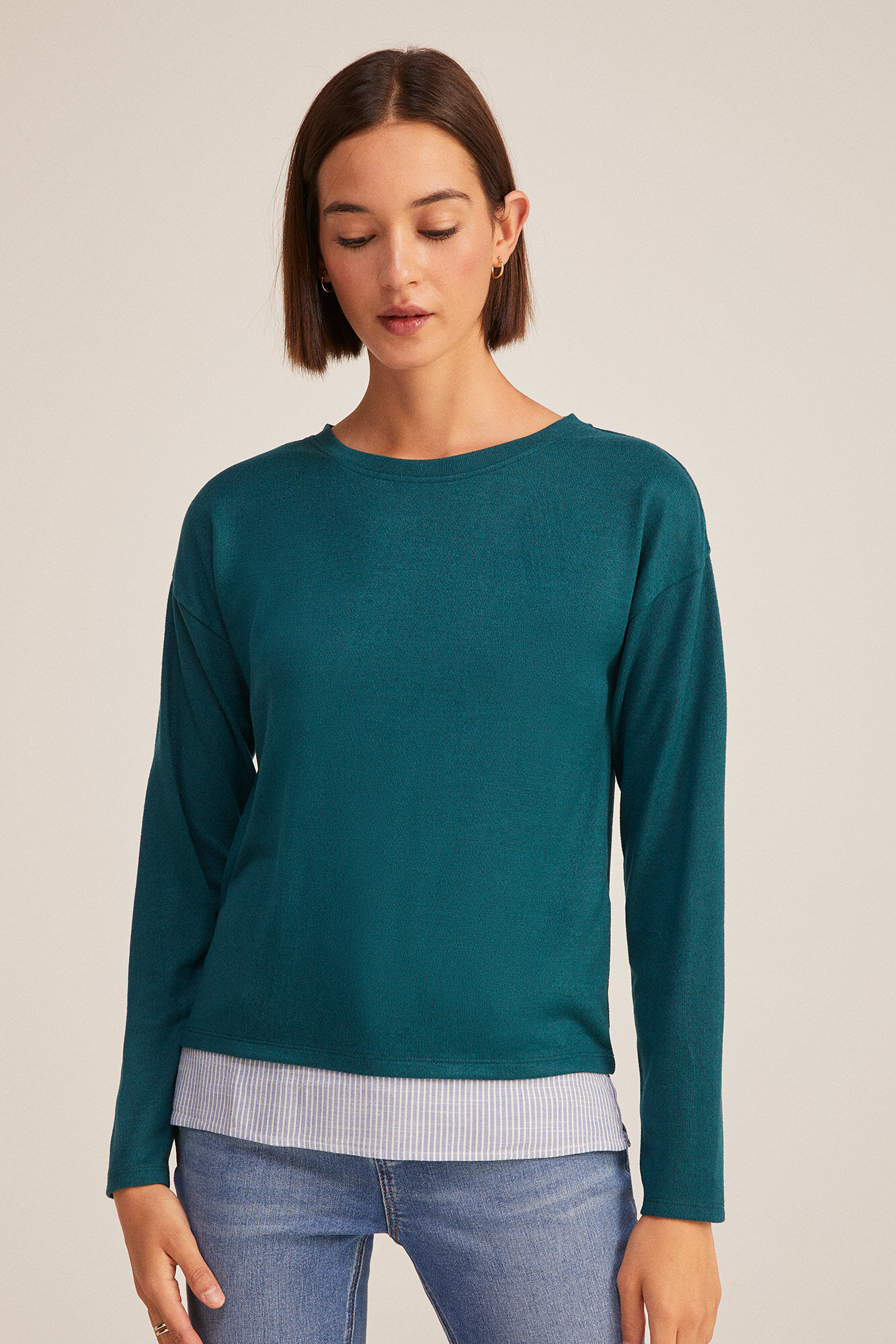 Springfield Camiseta Bimateria Cuadros