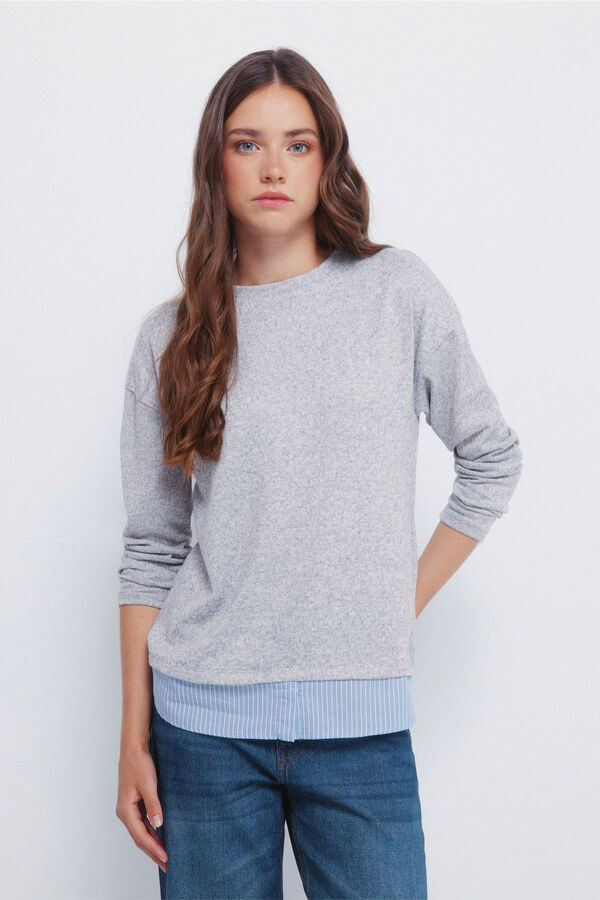 Springfield Camiseta combinada gris