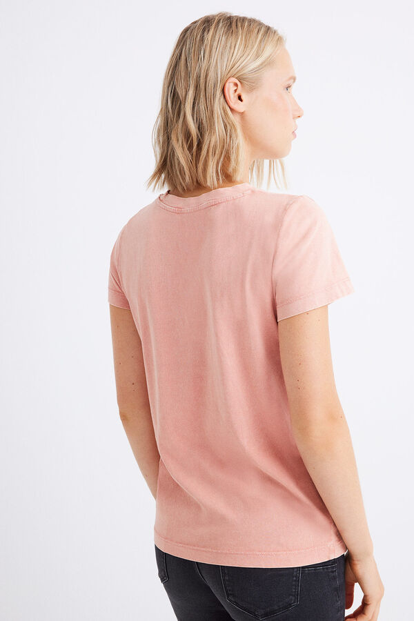 Springfield Camiseta estampada em algodão rosa