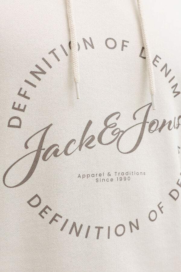 Jack & Jones Sweatshirt com capuz em felpa suave bege