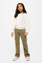 Springfield Kids Camisola rendilhada para menina cru