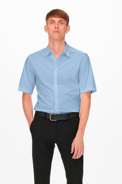 Springfield Camisa de manga corta con botones azul claro