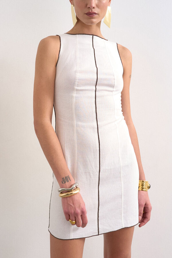 Topshop Vestido mini em linho branco