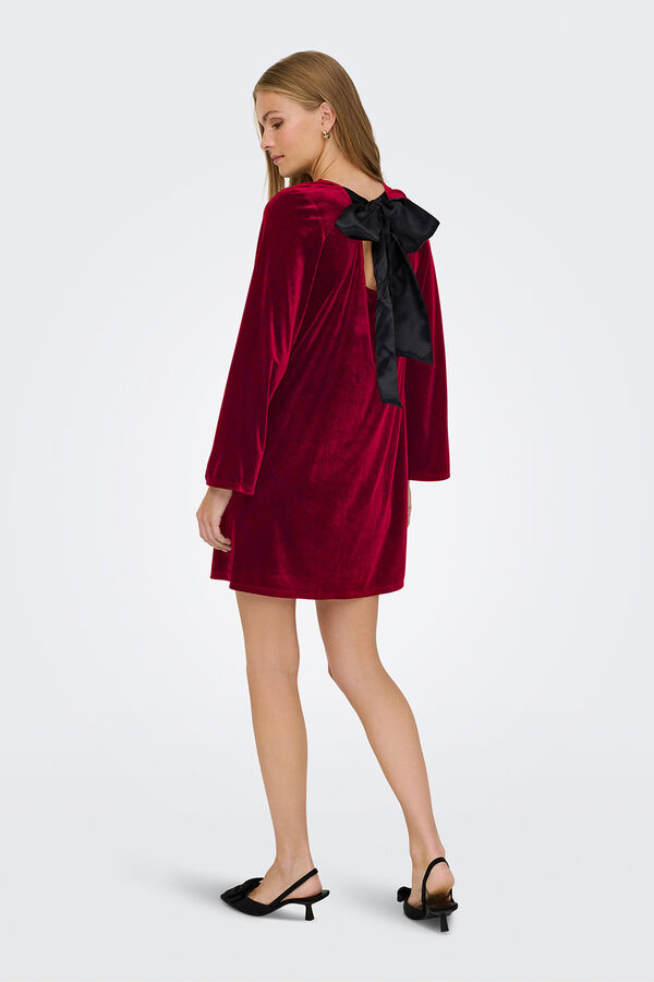 JDY Vestido curto de veludo rosa