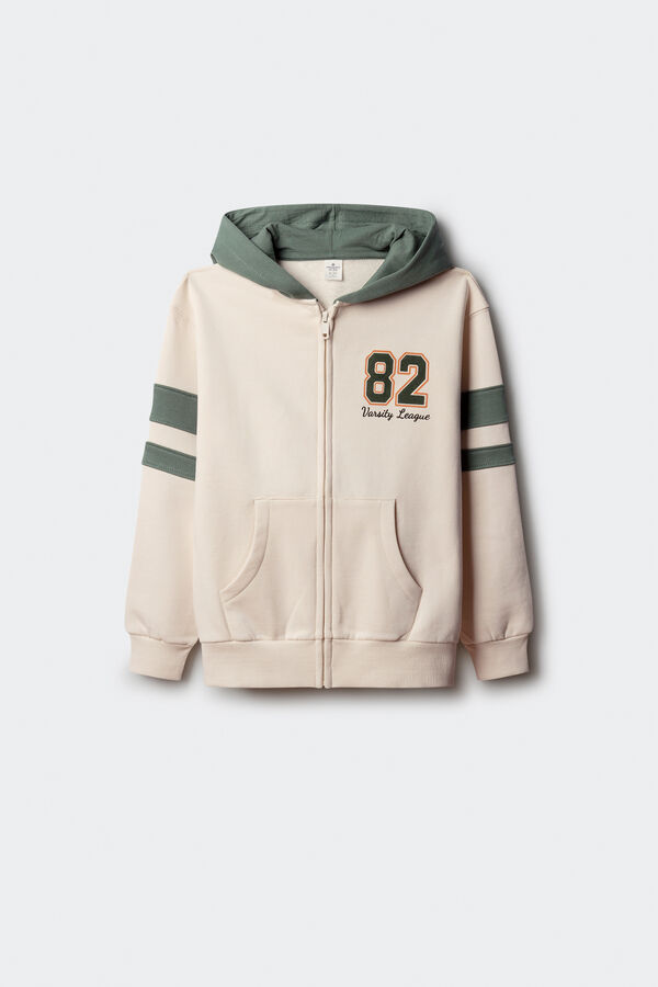 Springfield Kids Sudadera capucha varsity ni&ntilde;o blanco