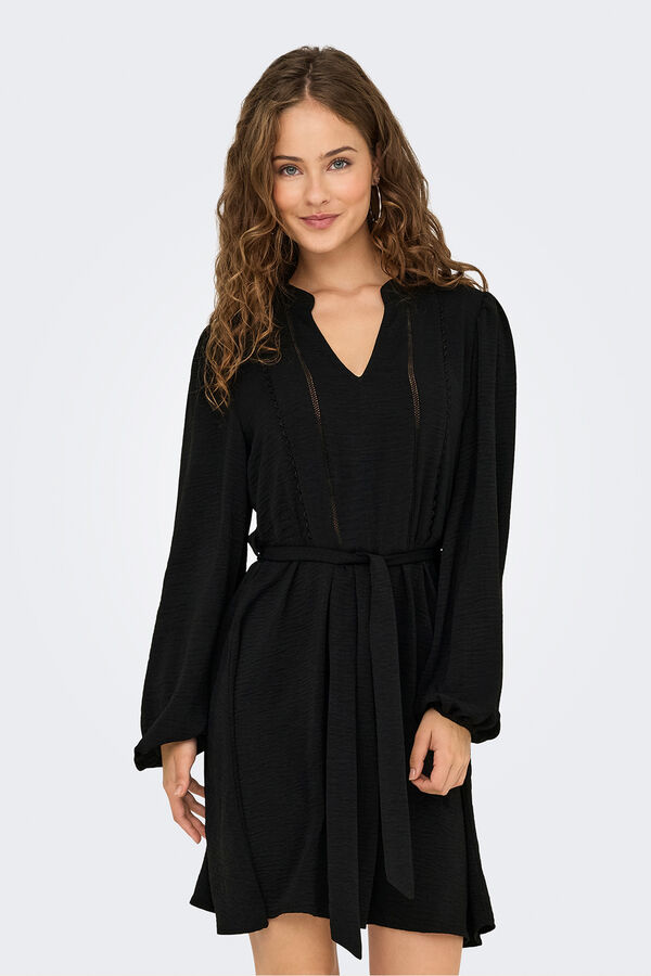 JDY Vestido curto esvoa&ccedil;ante preto